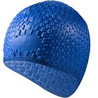 Шапочка для плавания силиконовая B31519, синяя. 130509
