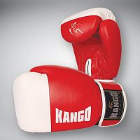 Перчатки боксерские Kango Fitness 7003, кожа, красные, 10 унций