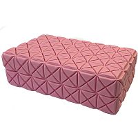 Блок для йоги твердый резной розовый D34496. 129712