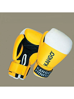Перчатки боксерские Kango Fitness 7005, кожа, жёлтые, 14 унций