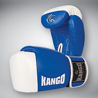 Перчатки боксерские Kango Fitness 7004, кожа, синие, 12 унций