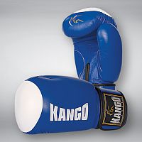 Перчатки боксерские Kango Fitness 7001, кожа, синие, 14 унций