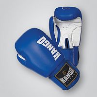 Перчатки боксерские Kango Fitness BRM-003, иск. кожа, синие, 8 унций