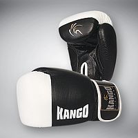 Перчатки боксерские Kango Fitness 7006, кожа, чёрные, 8 унций