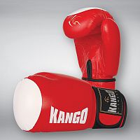 Перчатки боксерские Kango Fitness 7002, кожа, красные, 14 унций